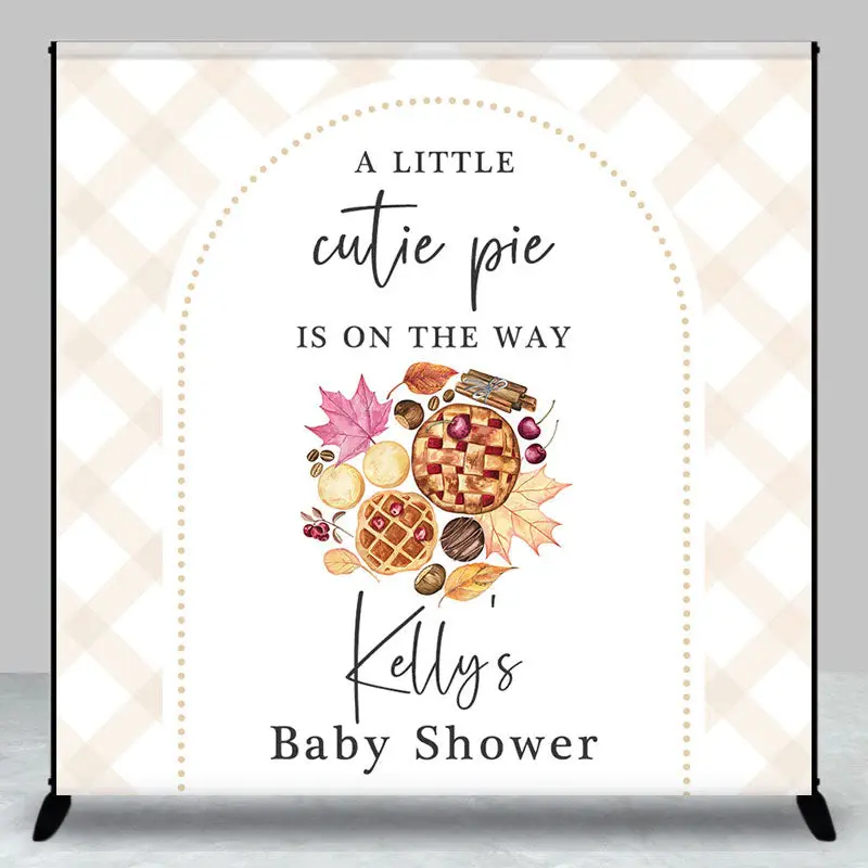 Aperturee Little Cutie Pie Custom Name Baby Shower Backdrop - Aperturee
