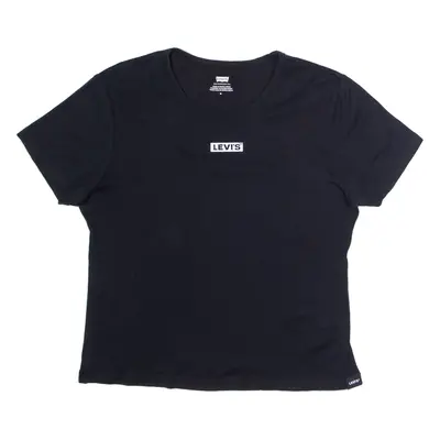 LEVI'S Womens T-Shirt Black Crew Neck M