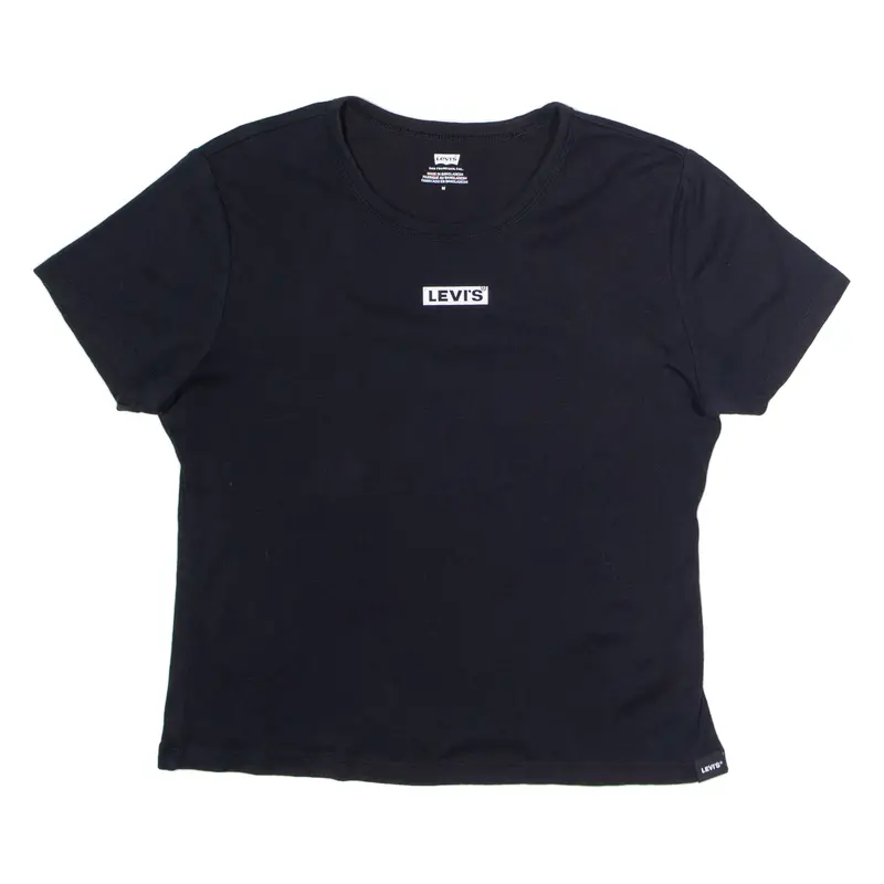LEVI'S Womens T-Shirt Black Crew Neck M