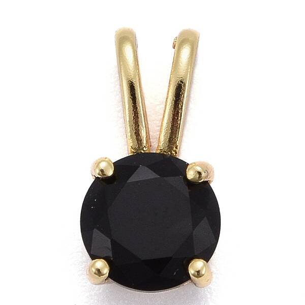 Brass Micro Pave Cubic Zirconia Pendants