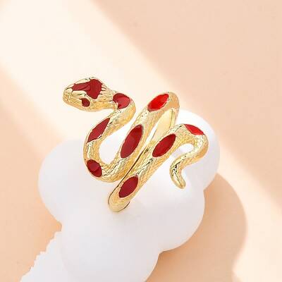 Brass Enamel Cuff Rings for Women