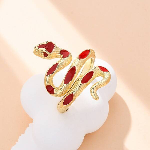 Brass Enamel Cuff Rings for Women