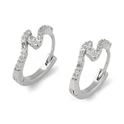 Clear Cubic Zirconia Hoop Earrings