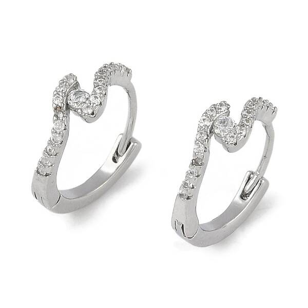 Clear Cubic Zirconia Hoop Earrings