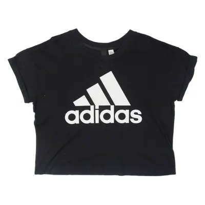 ADIDAS Cropped Girls T-Shirt Black M