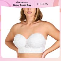 HSIA Blossom Daisy Lightlined Strapless Plus Size Supportive Grippy Longline Half Cup Women's Full Bust and Full Figure Corse...