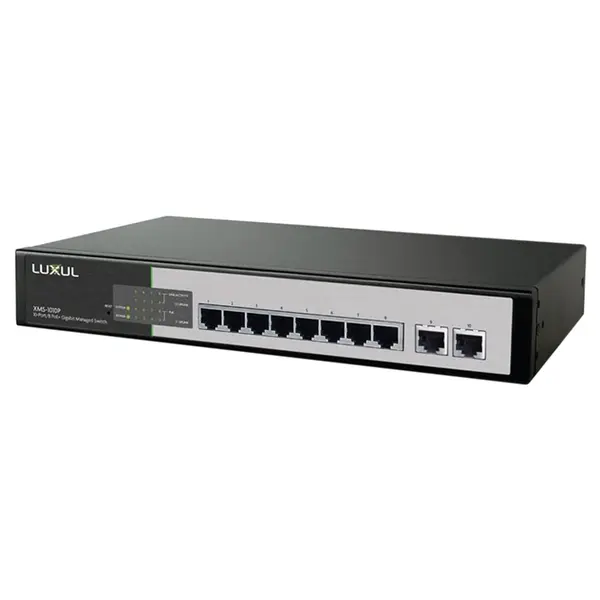 XMS-1010P Luxul 10-Port/8 PoE+ Gigabit Managed Switch