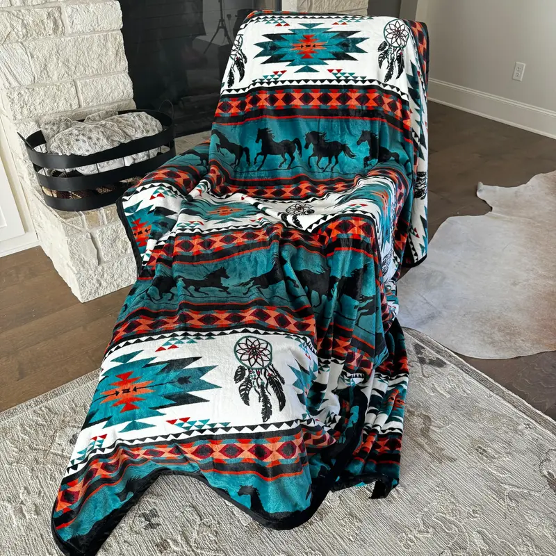 Tranquility Southwestern Oversized Blanket 82\