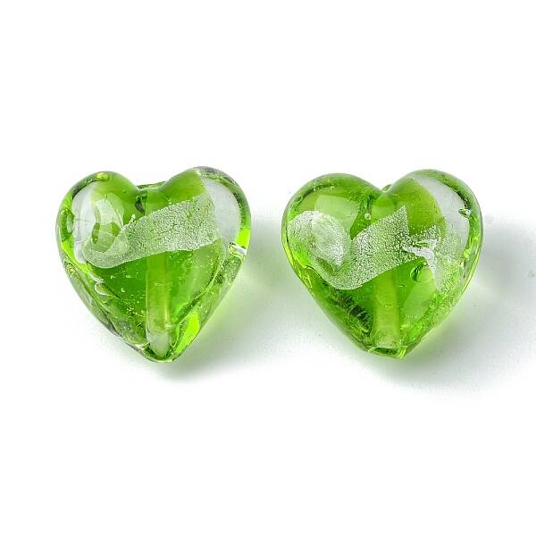 Handmade Silver Foil Glass Beads