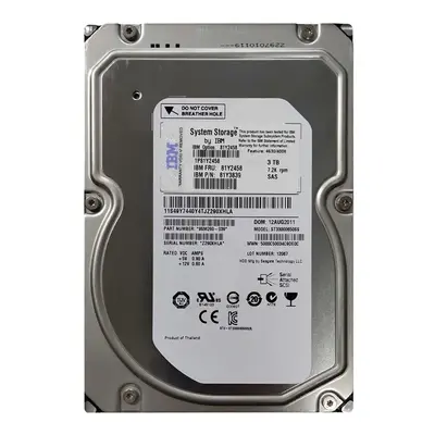 81Y3839 IBM 3TB 6Gb/s SAS 7200 3.5-Inch Hard Drive