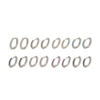 Rack Plating Brass Micro Pave Cubic Zirconia Hoop Earrings