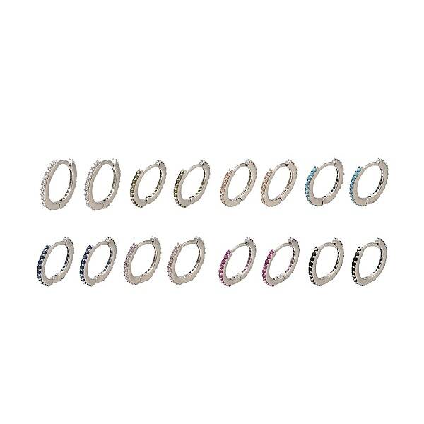 Rack Plating Brass Micro Pave Cubic Zirconia Hoop Earrings