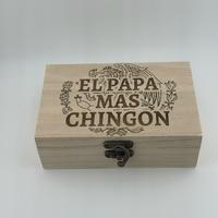 El Papa Mas Chingon Shot Glass Set with Custom Engraving in Wooden Box - Durable Glass Material - Perfect Gift for Various Oc...