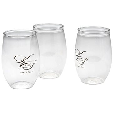 60 Custom 16 oz Plastic Stemless Wine Glass - BPA Free & American ...
