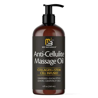 M3 Naturals Cellulite Massage Oil 8oz - Smooth the Appearance of Cellulite - Body Care & Skin Care Massage Oil - Topical Coll...
