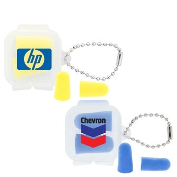 250 Custom Soft Foam Earplugs in Reusable Case - ANSI Certified