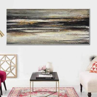 Large Acrylic Abstract Brown Oil Paintings On Canvas Original Modern Art Abstract Fine Art | AUTUMN FOG