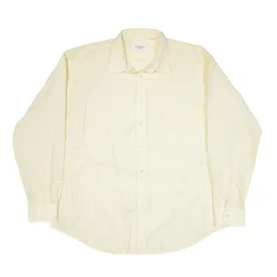 YVES SAINT LAURENT Plain Shirt Yellow Long Sleeve Mens 2XL