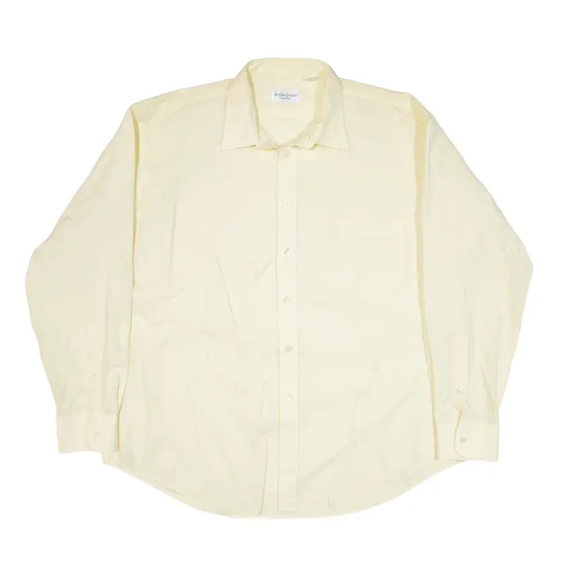 YVES SAINT LAURENT Plain Shirt Yellow Long Sleeve Mens 2XL