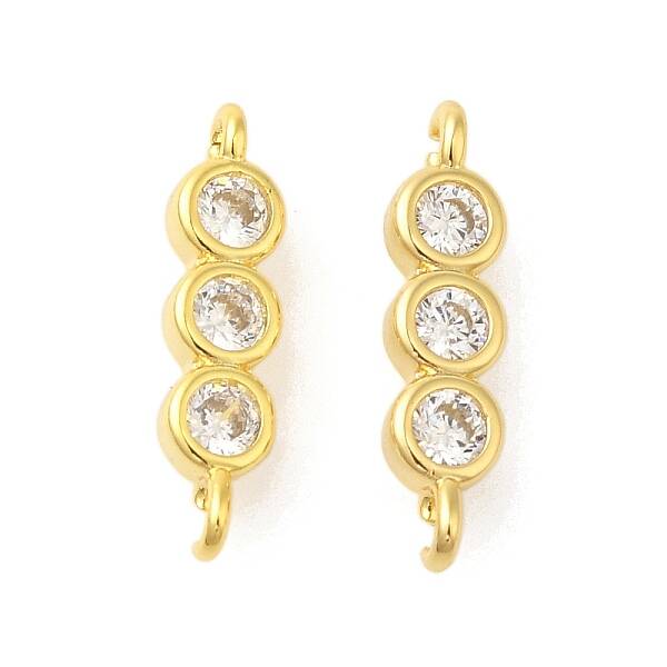 Rack Plating Brass Micro Pave Cubic Zirconia Links