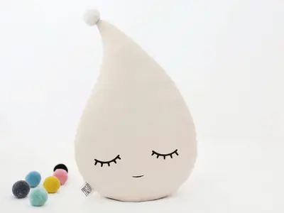 Beige Raindrop Pillow