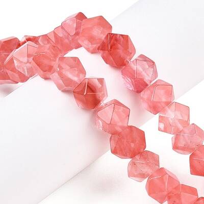 Cherry Quartz Glass Beads Strands