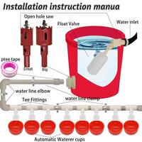 Automatic Chicken Watering System, Chicken Water Cups, Chicken Water Feeder and 1/2\