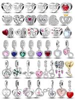 Heart Themed Rhinestone Pendant Charms, Fashionable Jewelry Accessories for Women, Trendy All-match & Exquisite Jewelry for B...