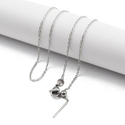 Ion Plating(IP) Adjustable 304 Stainless Steel Cable Chain Necklaces