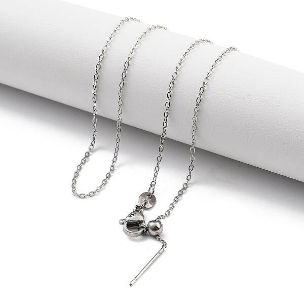 Ion Plating(IP) Adjustable 304 Stainless Steel Cable Chain Necklaces