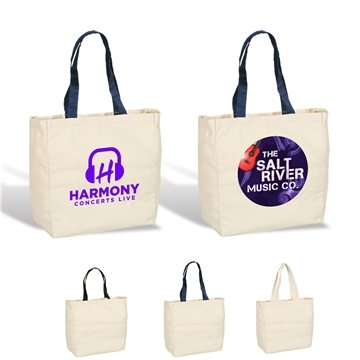 100 Custom Give-Away Tote Bag - 6oz Cotton Canvas & 15lb Capacity