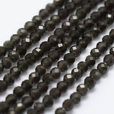 Natural Obsidian Beads Strands