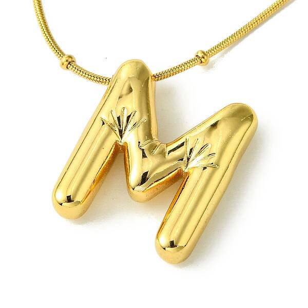 Ion Plating(IP) Initial Letter 304 Stainless Steel Pendant Necklaces