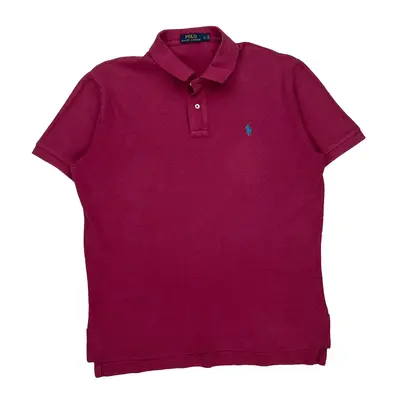 Polo By Ralph Lauren Polo Shirt - Large Burgundy Cotton
