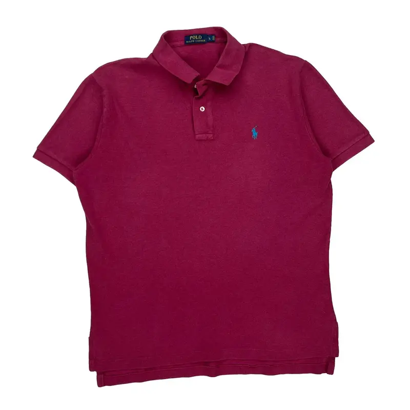 Polo By Ralph Lauren Polo Shirt - Large Burgundy Cotton