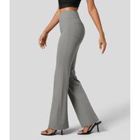 Halara Flex High Waisted Back Side Pocket Slight Flare Work Pants Casual Womenswear Trouser Comfort Basic Minimalist vacation...
