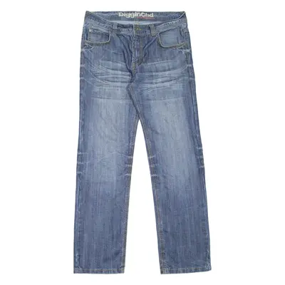 CLOCKHOUSE Mens Jeans Blue Regular Straight Stone Wash W32 L32