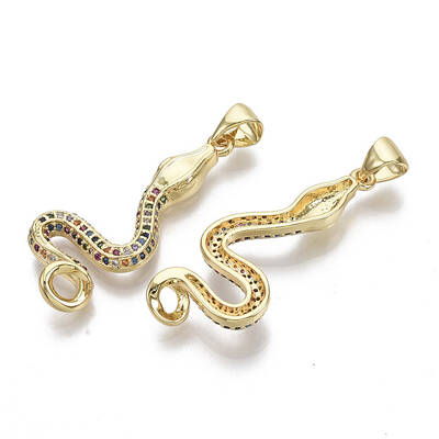 Brass Micro Pave Cubic Zirconia Pendants