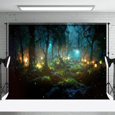 Night Bokeh Fairy Tale Forest Backdrop For Photo - Aperturee