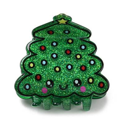 Christmas Theme Glitter Acrylic Claw Hair Clips