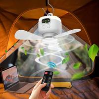 Father's Day Gifts, Portable Tent Fan with Remote Control, Usb Rechargeable Fan with 3 Detachable Blades, Camping Fan with Ti...