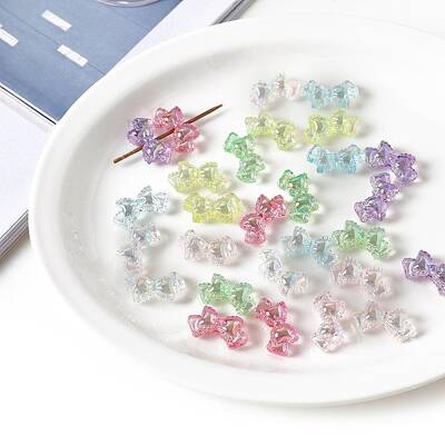 UV Plating Rainbow Iridescent Transparent Acrylic Beads