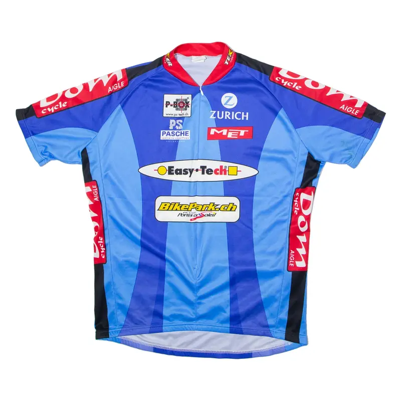 TEKER Cycling Mens Jersey Blue 1/2 Zip 4XL