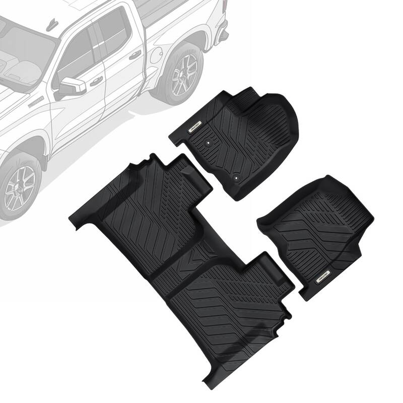OEDRO Floor Mats Fits for 2019-2025 Chevy Silverado /GMC Sierra 1500 & 2020-2025 Chevy Silverado /GMC Sierra 2500HD/3500HD Cr...