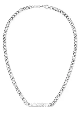 Lacoste Collana Distintiva In Acciaio Script 2040474