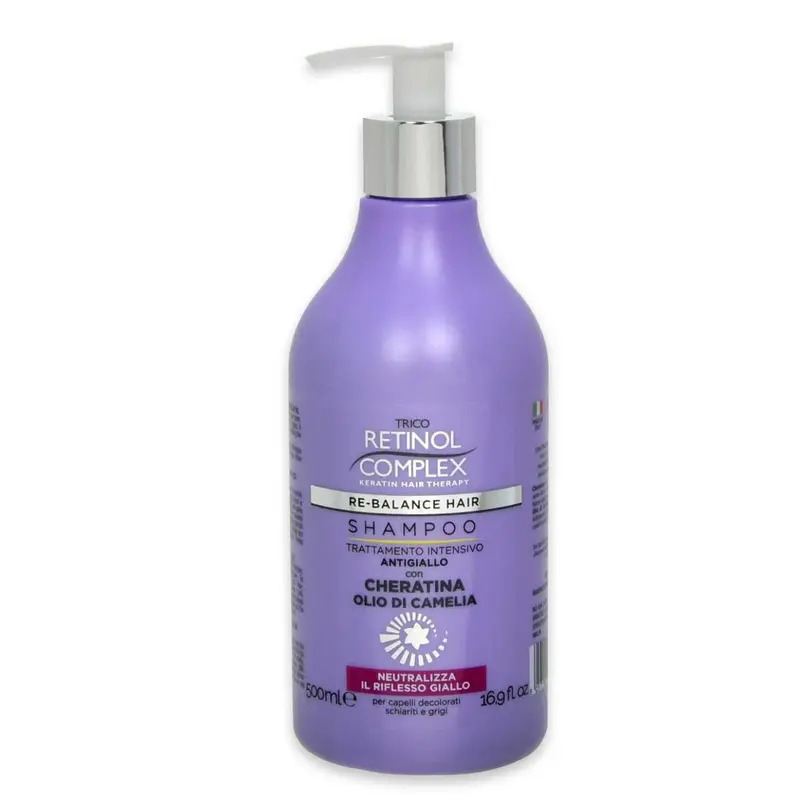 Keratin Complex Shampoo 500 Ml Intensivo Antigiallo Cheratina & Olio Di Camelia