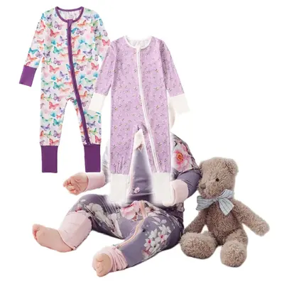 2-Pack Bamboo Baby Pajamas Baby Romper Baby Onesies Supersoft Premium Bamboo Viscose Cozy Cute baby stuff clearance
