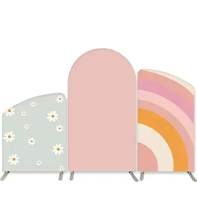 Aperturee Floral Rainbow Pink Happy Birthday Arch Backdrop Kit | Chiara Arch Backdrop Diy | Chiara Wall Backdrop Diy | Diy Ro...