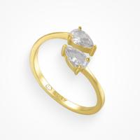 Evry Jewels Martini Ring - Double Gem Statement Ring - Bold Cocktail Ring for Women