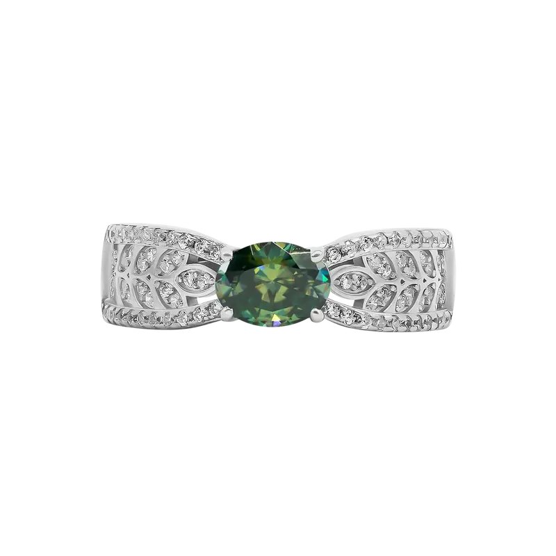 【785】“Lace Dance” 1 Carat Oval Synthetic Moissanite Vintage Ring– Elegant and Classic Choice for Engagement, Weddin...